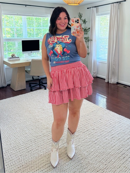 torrid Dresses & Skirts - Red Gingham Tiered Mini Skort- Classic Summer Style